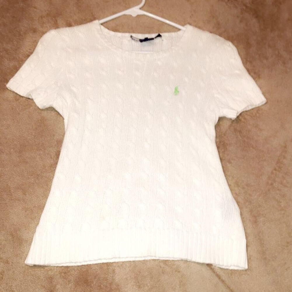 Ralph Lauren white polo cashmere top